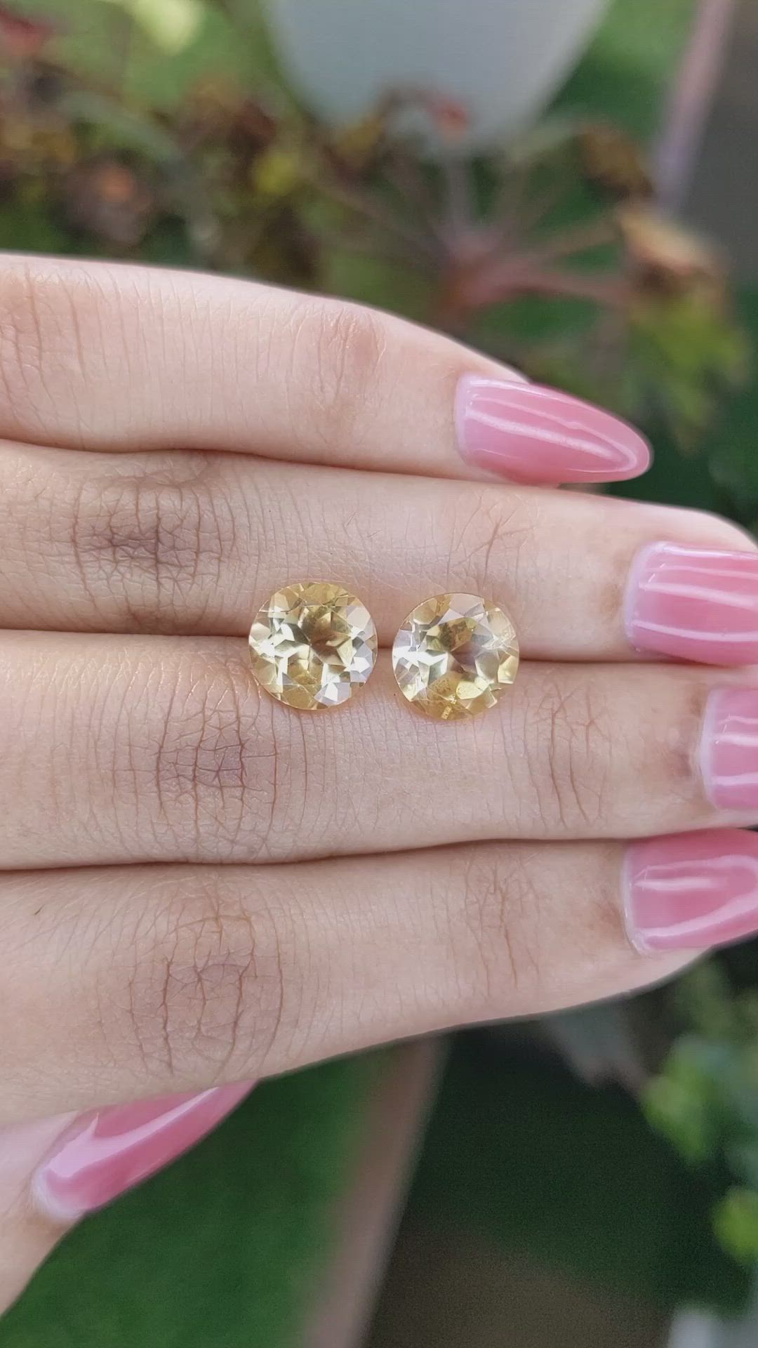 5.25&nbsp;Ct.Tw.Total Carat Weight Citrine Pair from Brazil Size Video