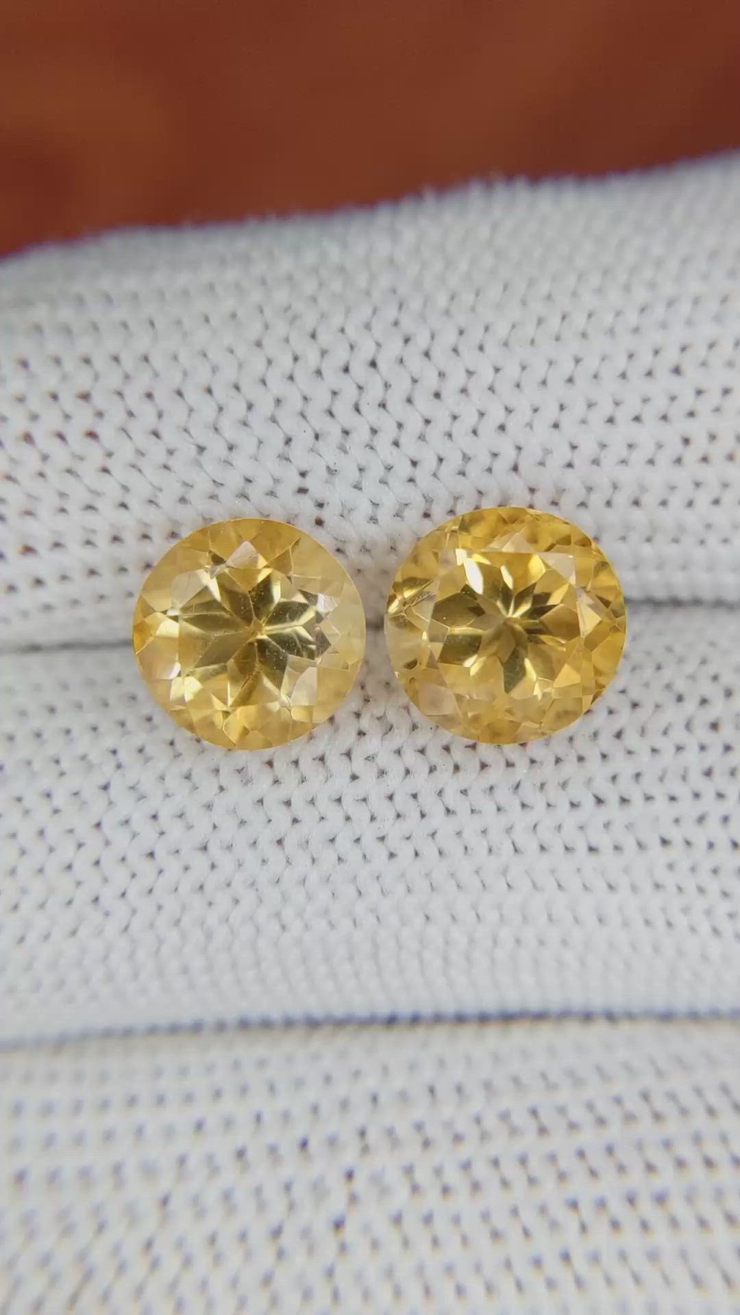 5.48&nbsp;Ct.Tw.Total Carat Weight Citrine Pair from Brazil Size Video