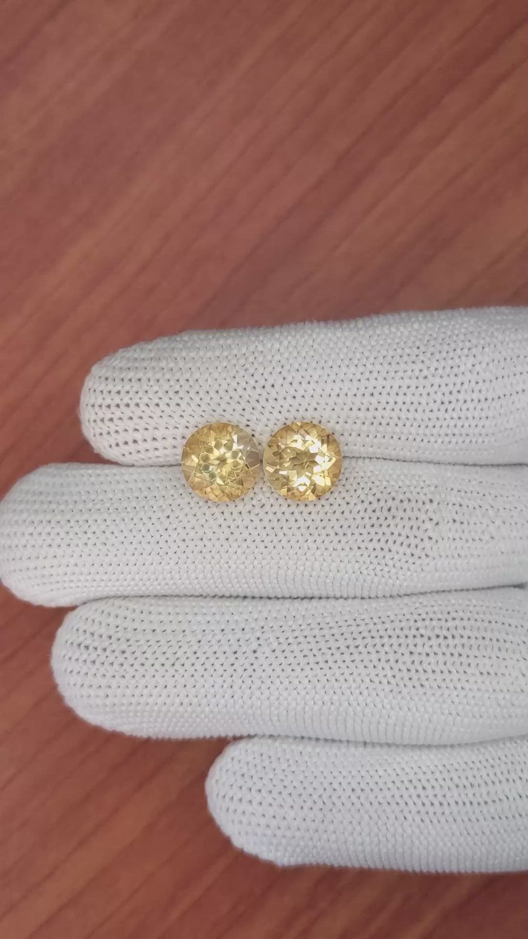 5.11&nbsp;Ct.Tw.Total Carat Weight Citrine Pair from Brazil Size Video