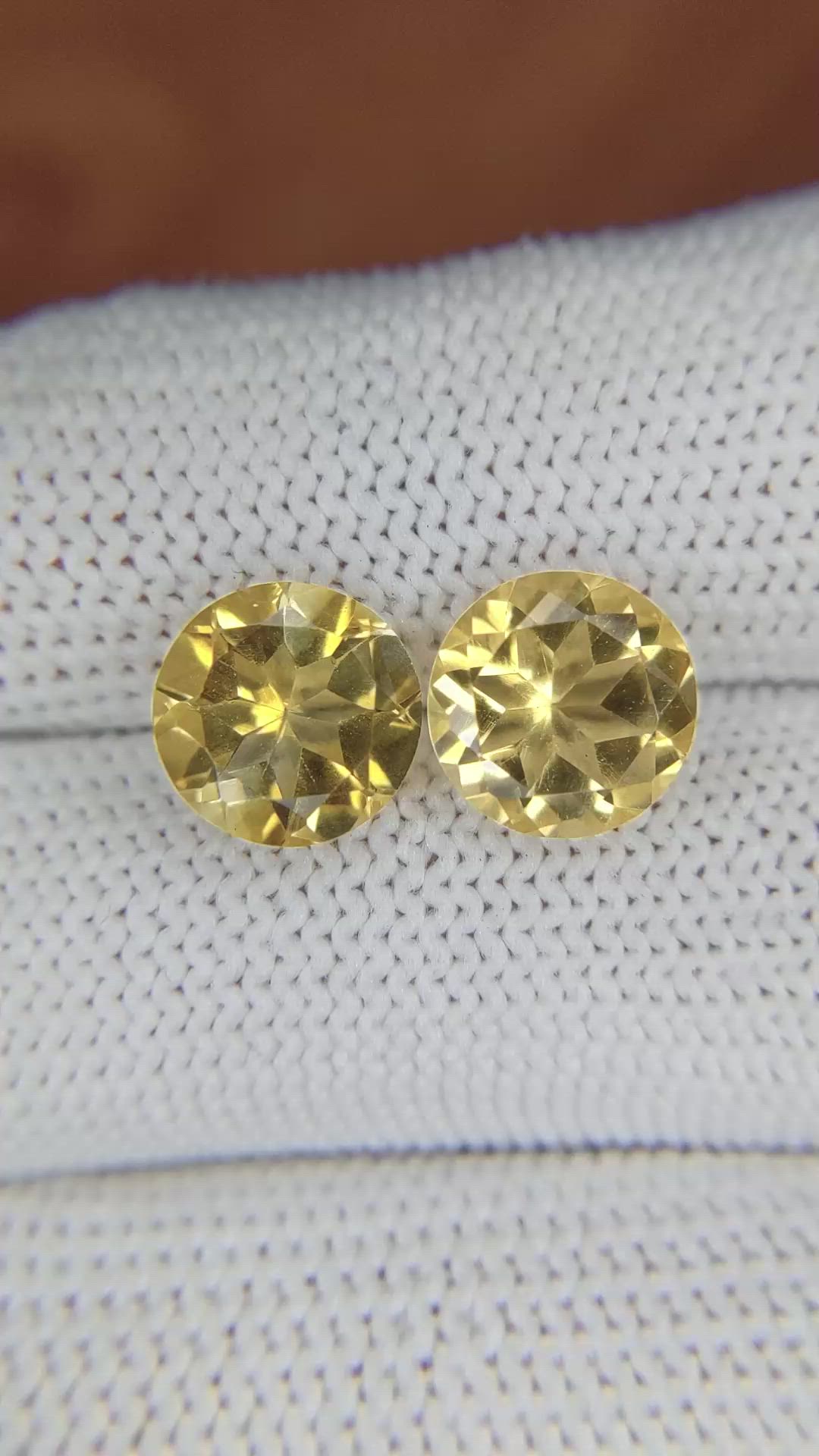 5.03&nbsp;Ct.Tw.Total Carat Weight Citrine Pair from Brazil Size Video