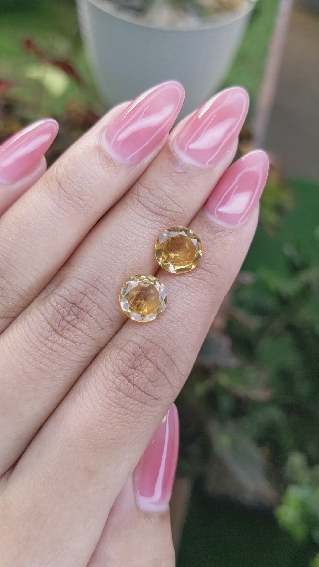 3.91&nbsp;Ct.Tw.Total Carat Weight Yellow Citrine Pair from Brazil Size Video