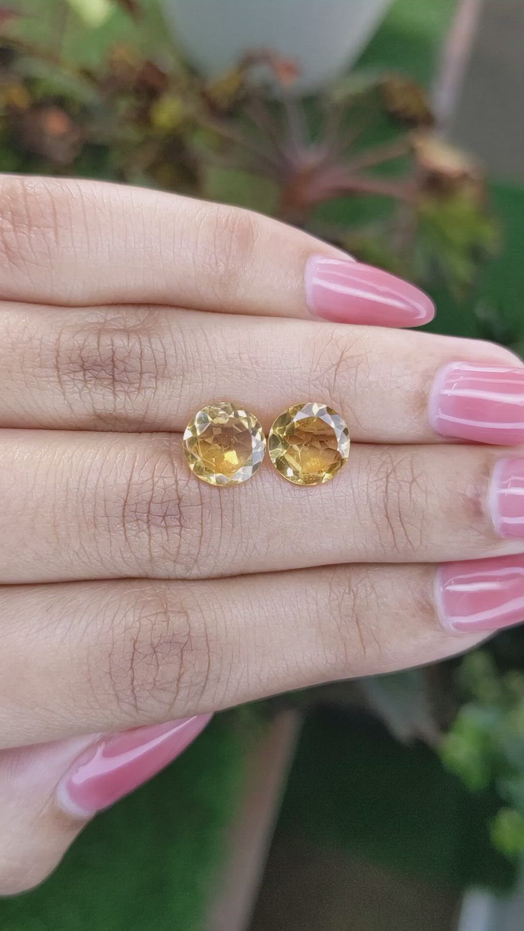 3.91 Ct.Tw.Total Carat Weight Citrine Pair from Brazil Size Video