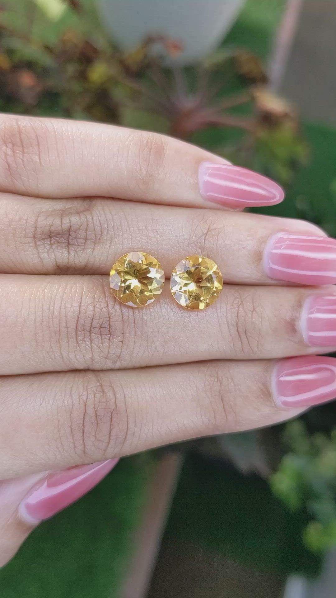 5.26&nbsp;Ct.Tw.Total Carat Weight Yellow Citrine Pair from Brazil Size Video
