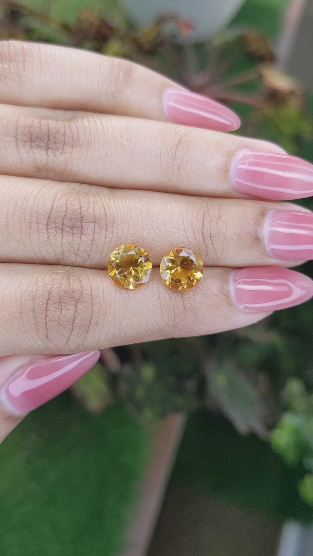 3.67&nbsp;Ct.Tw.Total Carat Weight Citrine Pair from Brazil Size Video