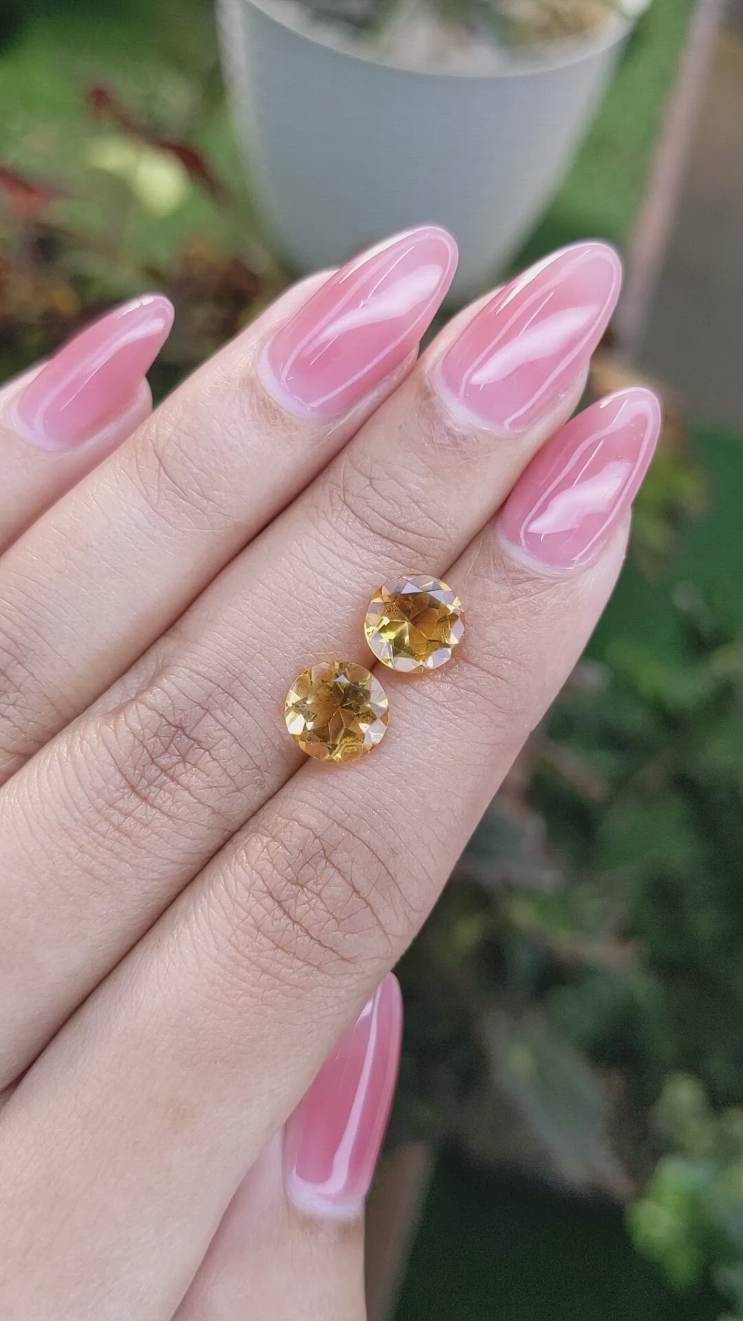 3.67&nbsp;Ct.Tw.Total Carat Weight Citrine Pair from Brazil Size Video