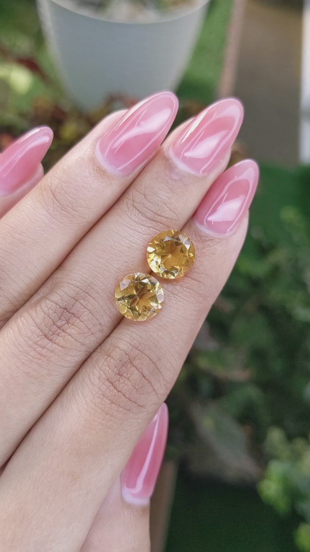 5.02&nbsp;Ct.Tw.Total Carat Weight Citrine Pair from Brazil Size Video