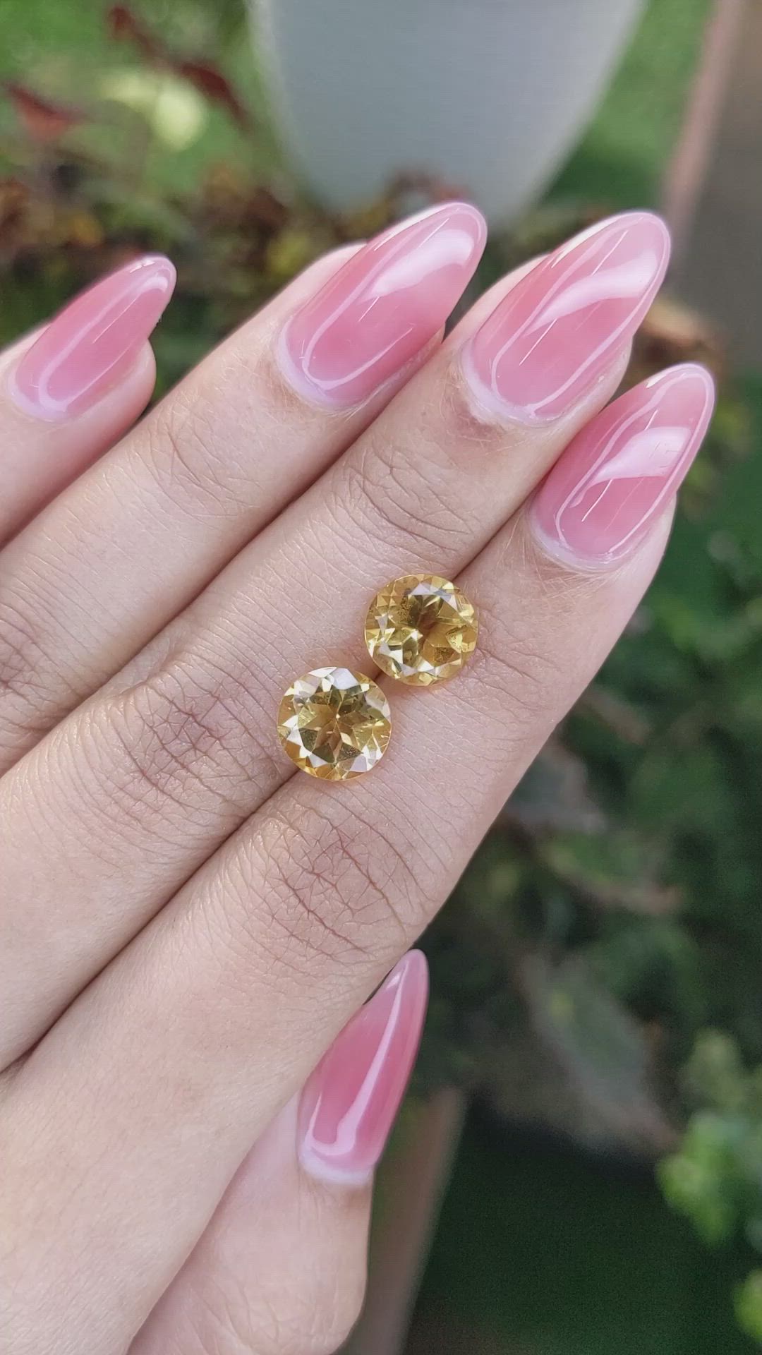 4.46&nbsp;Ct.Tw.Total Carat Weight Yellow Citrine Pair from Brazil Size Video
