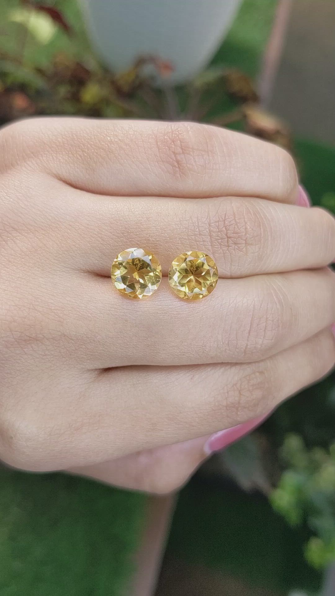4.46&nbsp;Ct.Tw.Total Carat Weight Yellow Citrine Pair from Brazil Size Video