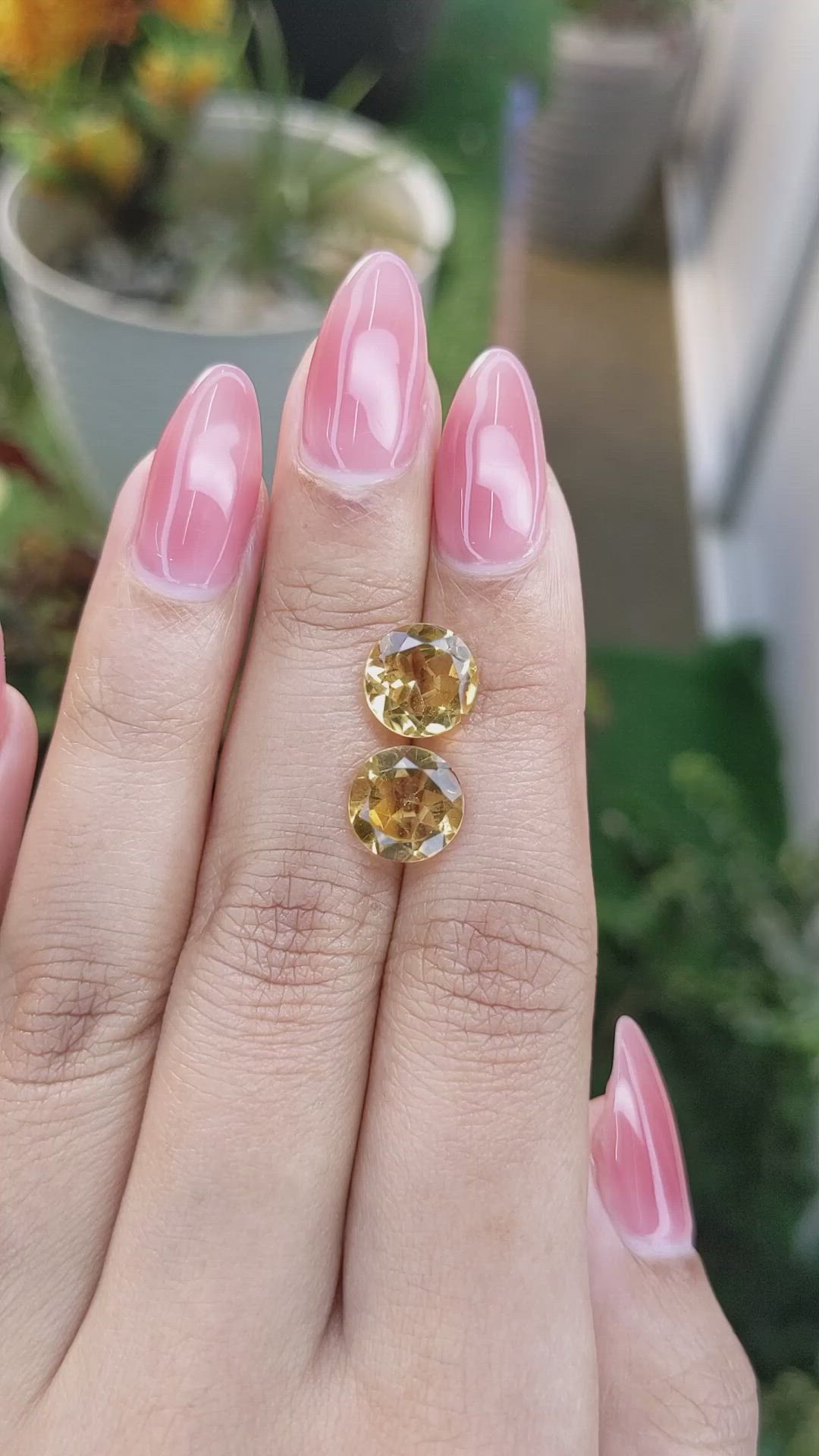 4.46&nbsp;Ct.Tw.Total Carat Weight Yellow Citrine Pair from Brazil Size Video