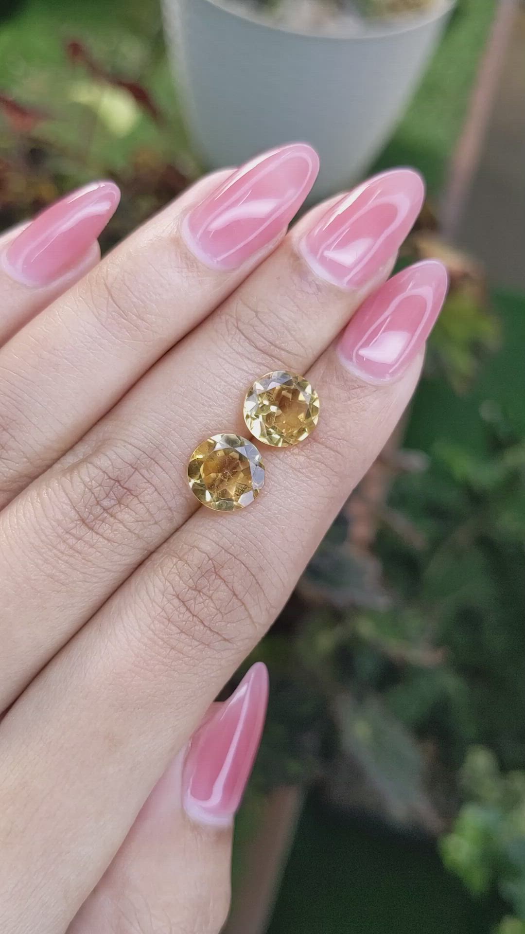 4.46&nbsp;Ct.Tw.Total Carat Weight Yellow Citrine Pair from Brazil Size Video