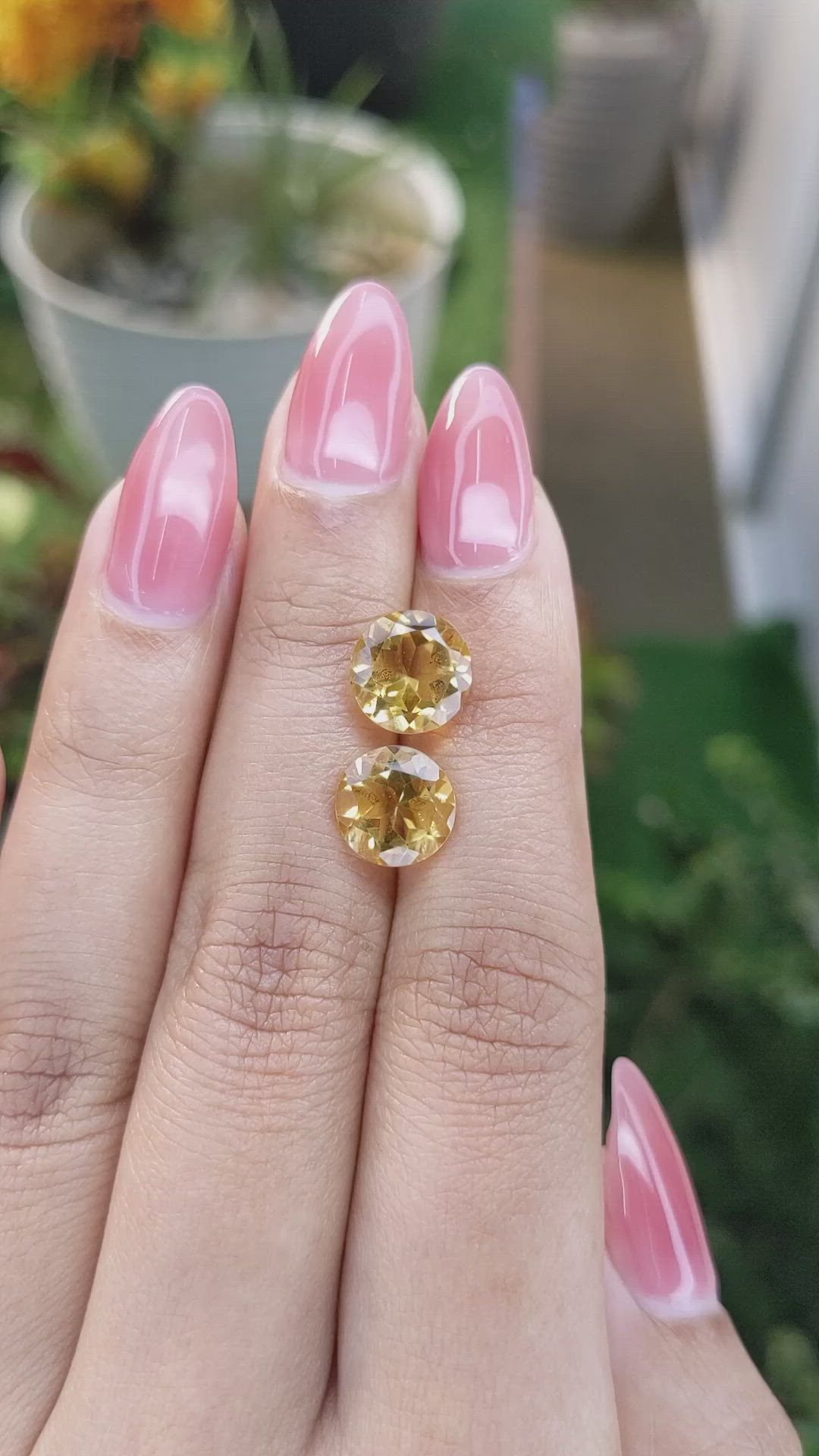 4.72 Ct.Tw.Total Carat Weight Citrine Pair from Brazil Size Video