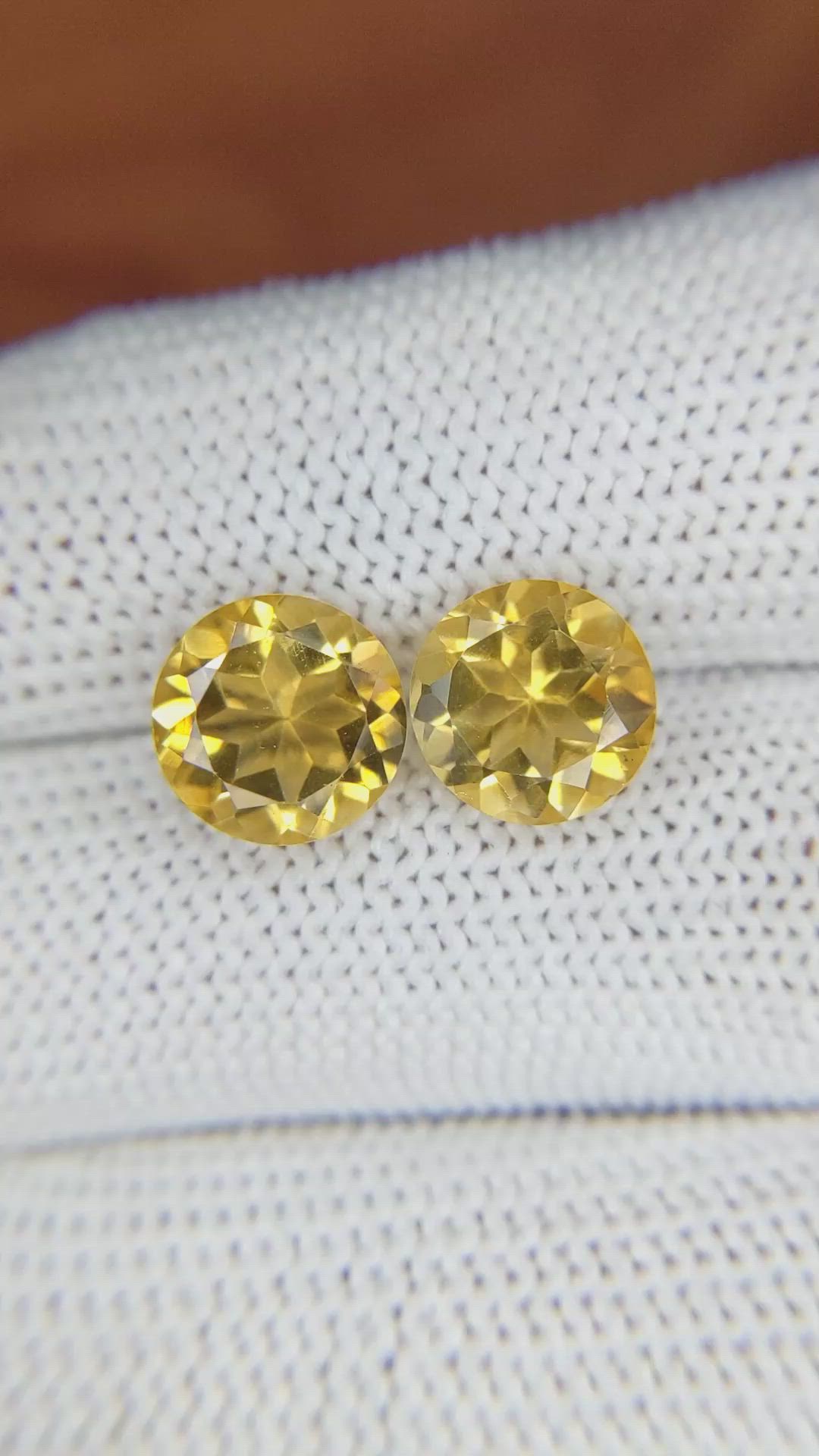 4.72 Ct.Tw.Total Carat Weight Citrine Pair from Brazil Size Video