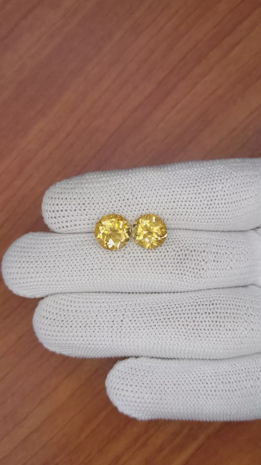 4.72 Ct.Tw.Total Carat Weight Citrine Pair from Brazil Size Video