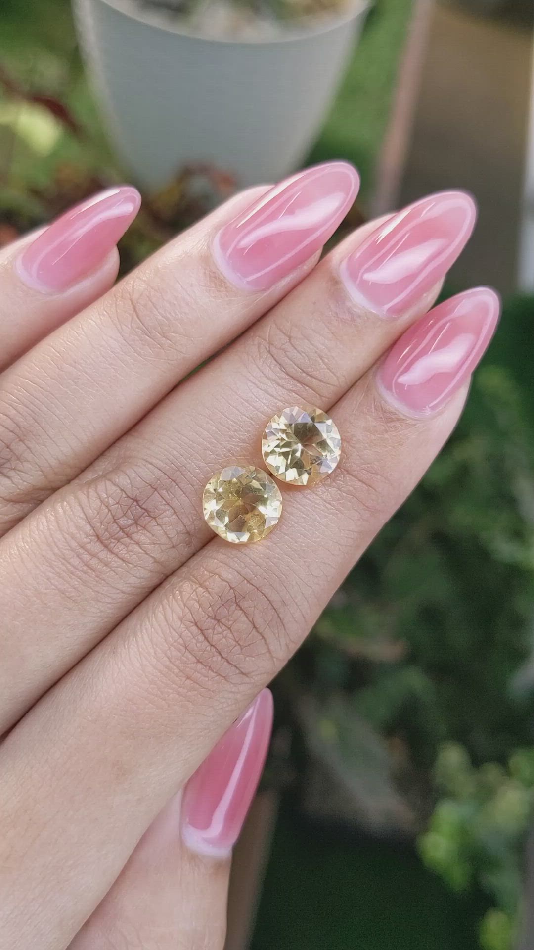 4.75&nbsp;Ct.Tw.Total Carat Weight Yellow Citrine Pair from Brazil Size Video