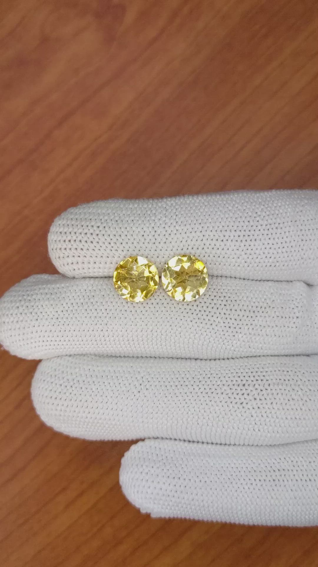 4.32&nbsp;Ct.Tw.Total Carat Weight Citrine Pair from Brazil Size Video