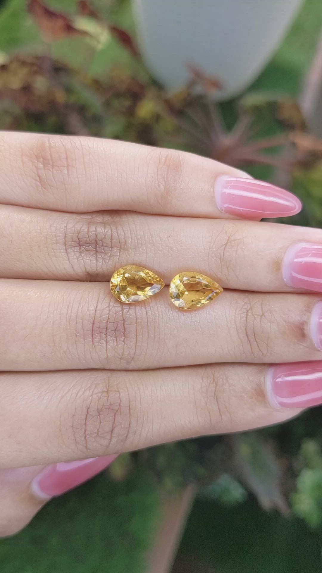 3.62&nbsp;Ct.Tw.Total Carat Weight Orangish Yellow Citrine Pair from Brazil Size Video