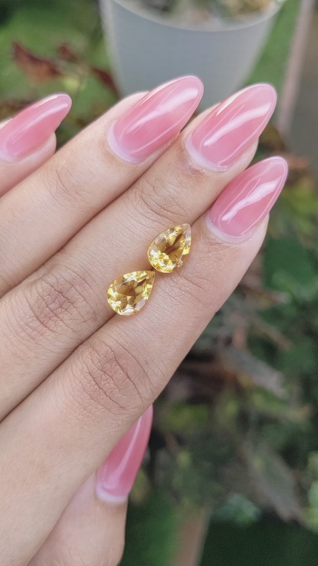 3.62&nbsp;Ct.Tw.Total Carat Weight Citrine Pair from Brazil Size Video