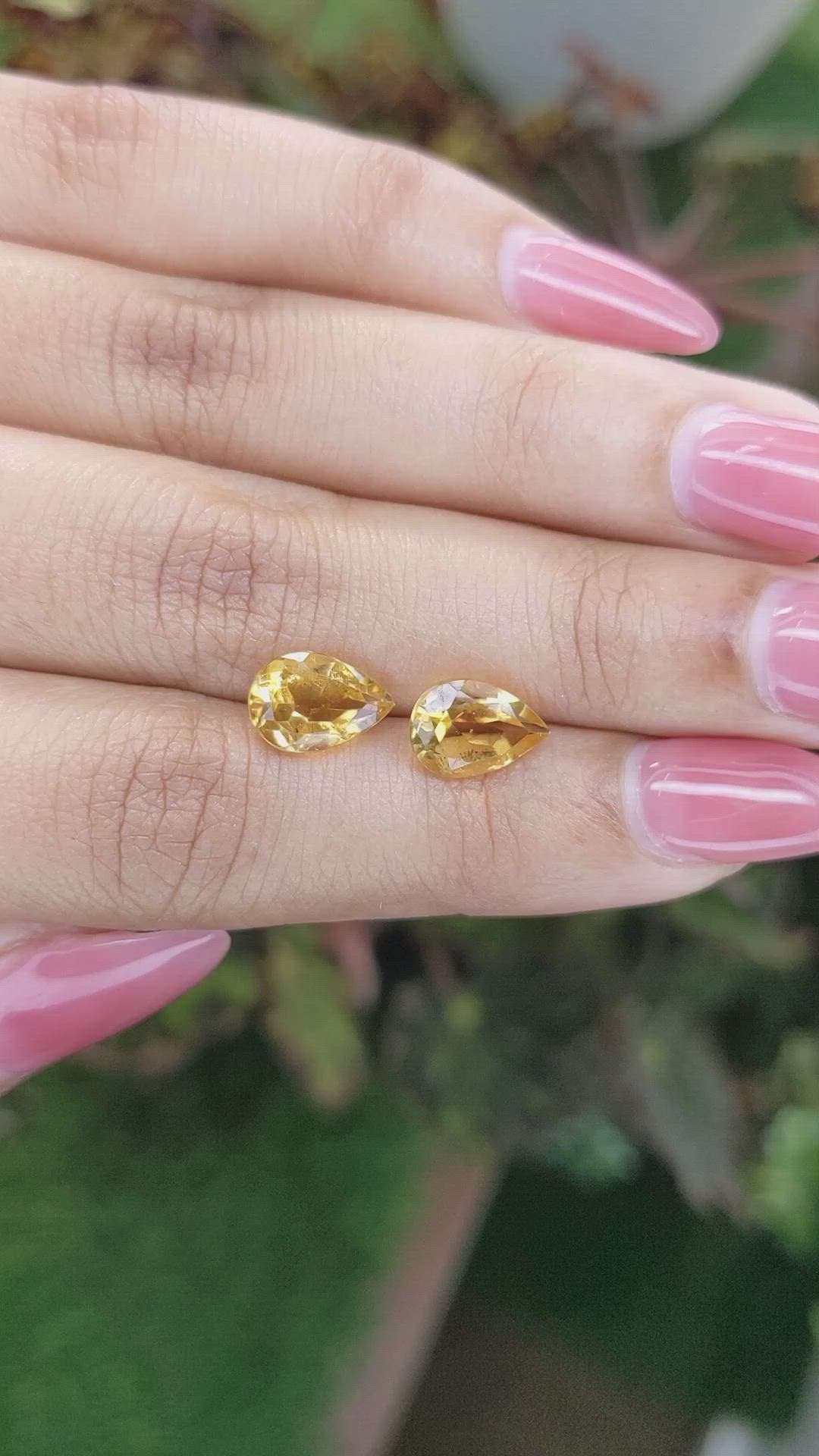 3.62&nbsp;Ct.Tw.Total Carat Weight Orangish Yellow Citrine Pair from Brazil Size Video