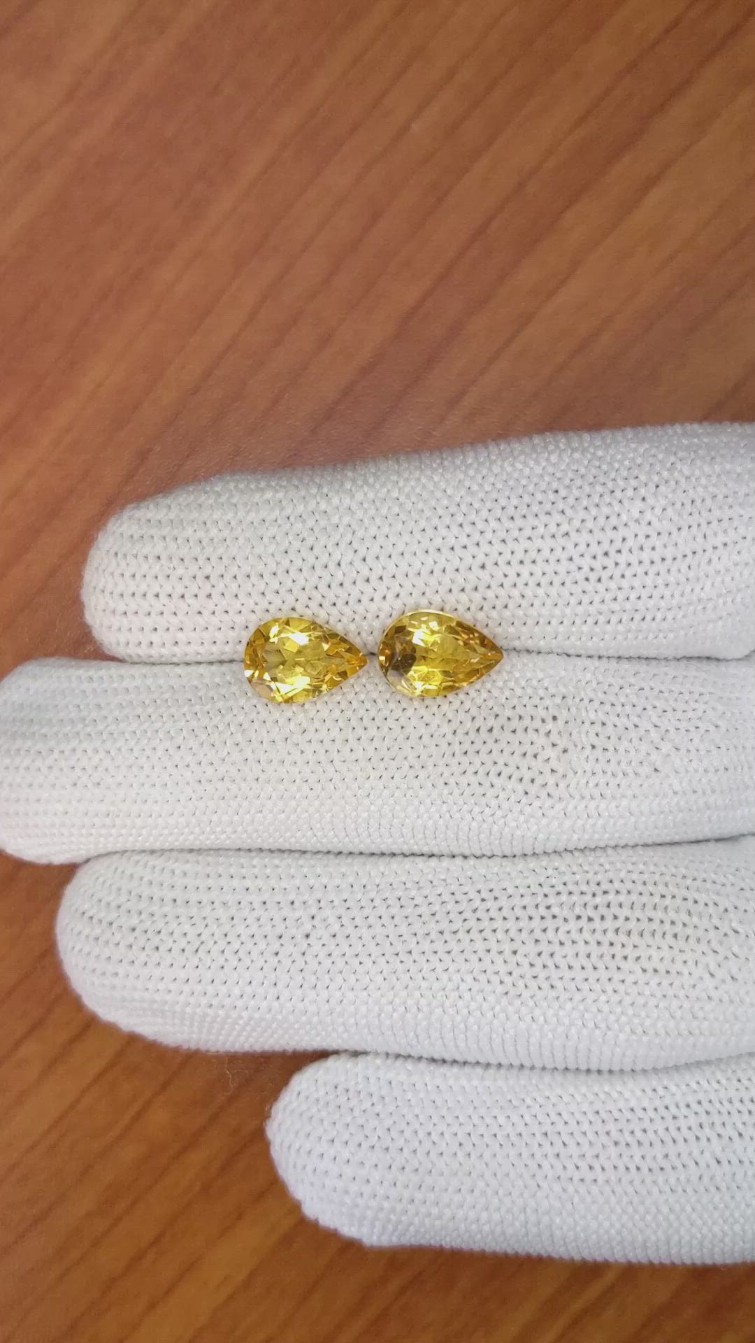 3.62&nbsp;Ct.Tw.Total Carat Weight Orangish Yellow Citrine Pair from Brazil Size Video