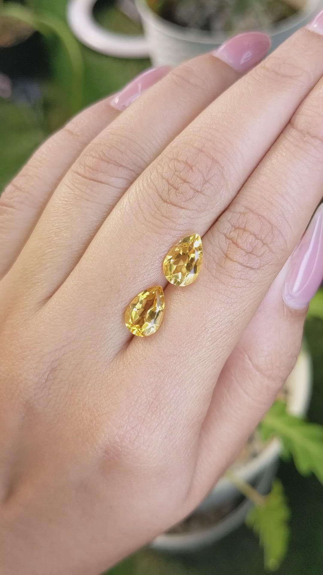 3.76&nbsp;Ct.Tw.Total Carat Weight Citrine Pair from Brazil Size Video