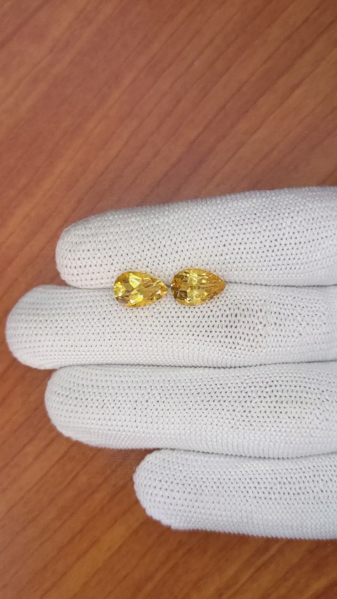 3.76&nbsp;Ct.Tw.Total Carat Weight Citrine Pair from Brazil Size Video