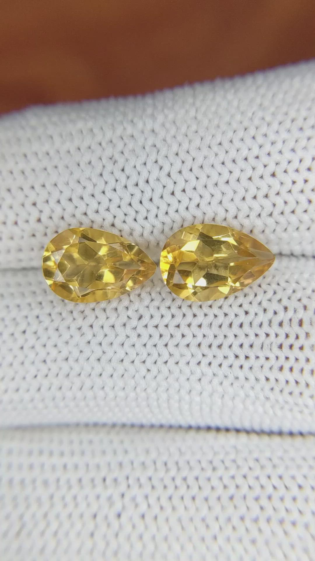3.76&nbsp;Ct.Tw.Total Carat Weight Citrine Pair from Brazil Size Video