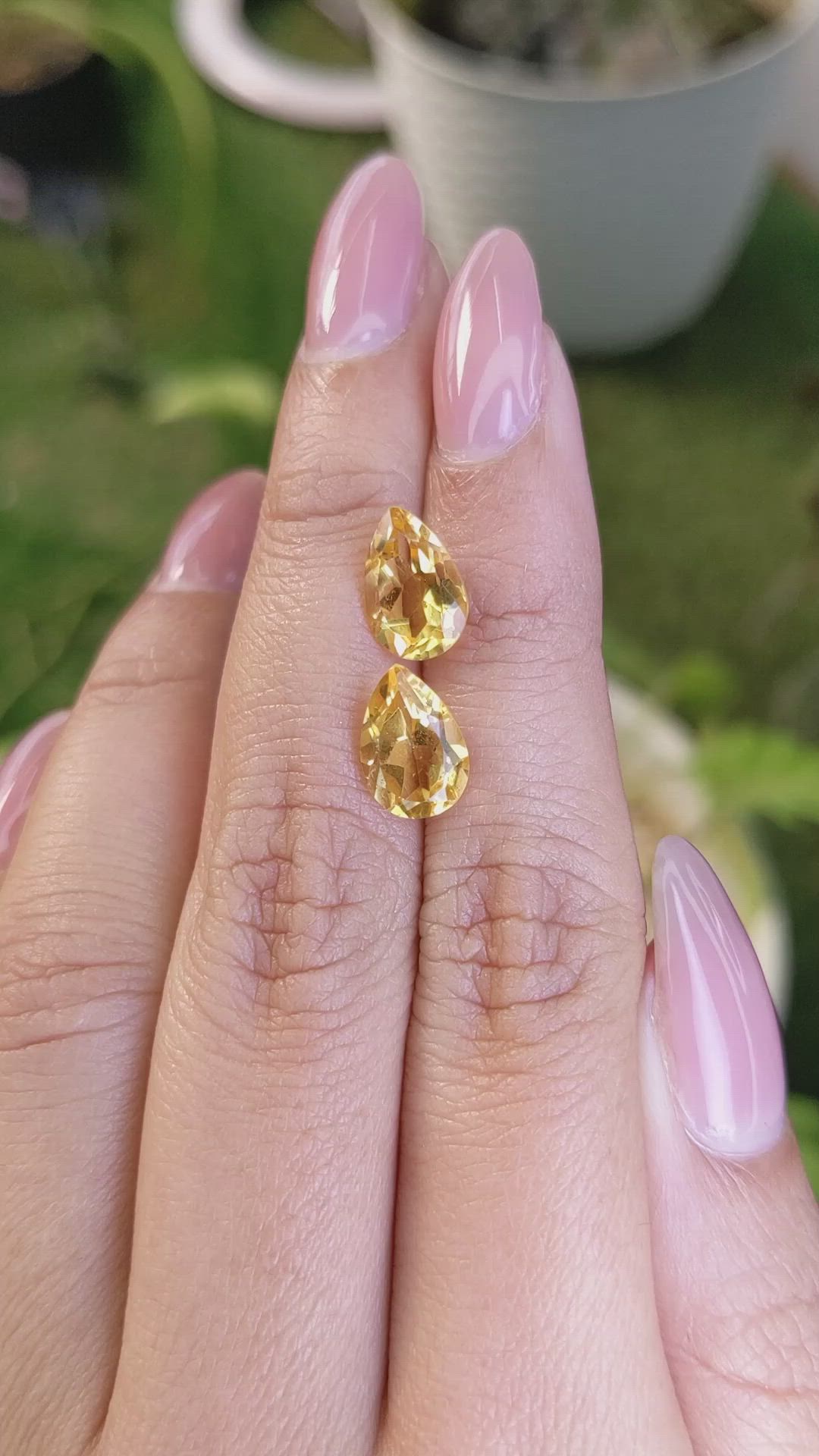 3.76&nbsp;Ct.Tw.Total Carat Weight Citrine Pair from Brazil Size Video