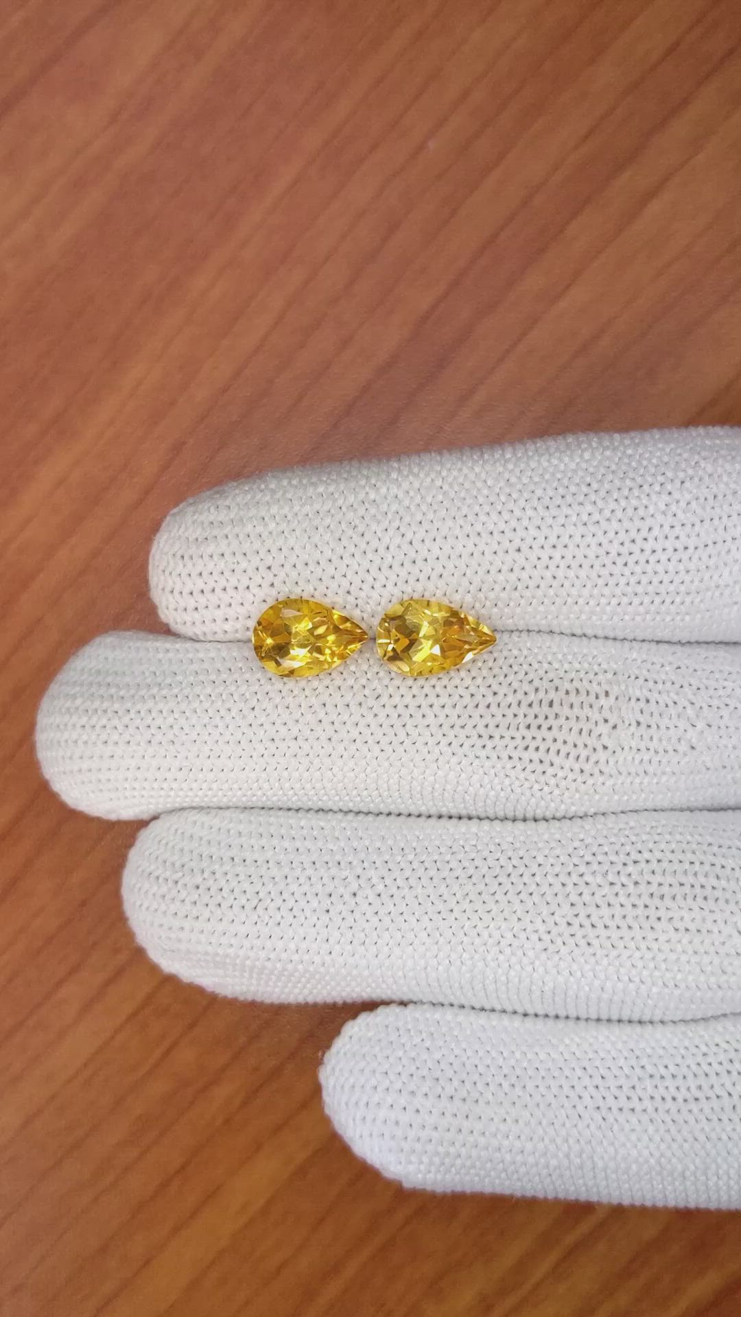 3.77&nbsp;Ct.Tw.Total Carat Weight Citrine Pair from Brazil Size Video