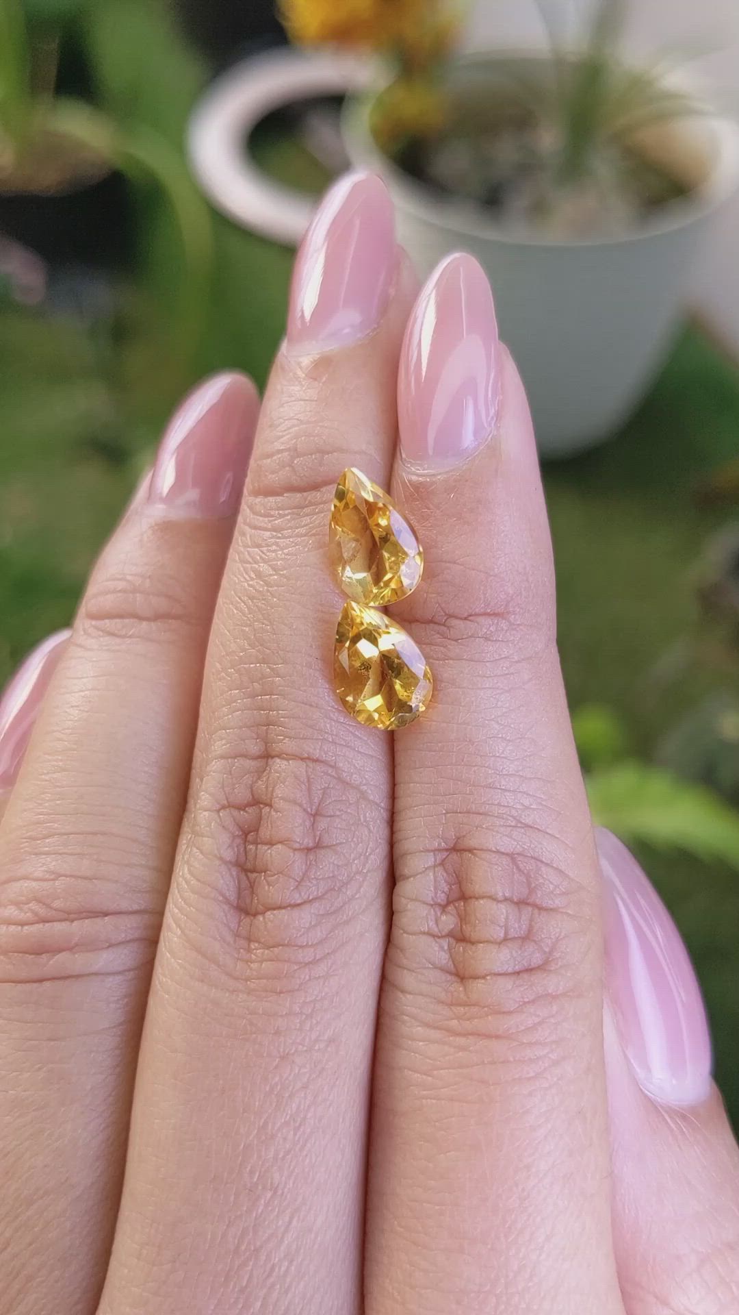 3.77&nbsp;Ct.Tw.Total Carat Weight Citrine Pair from Brazil Size Video