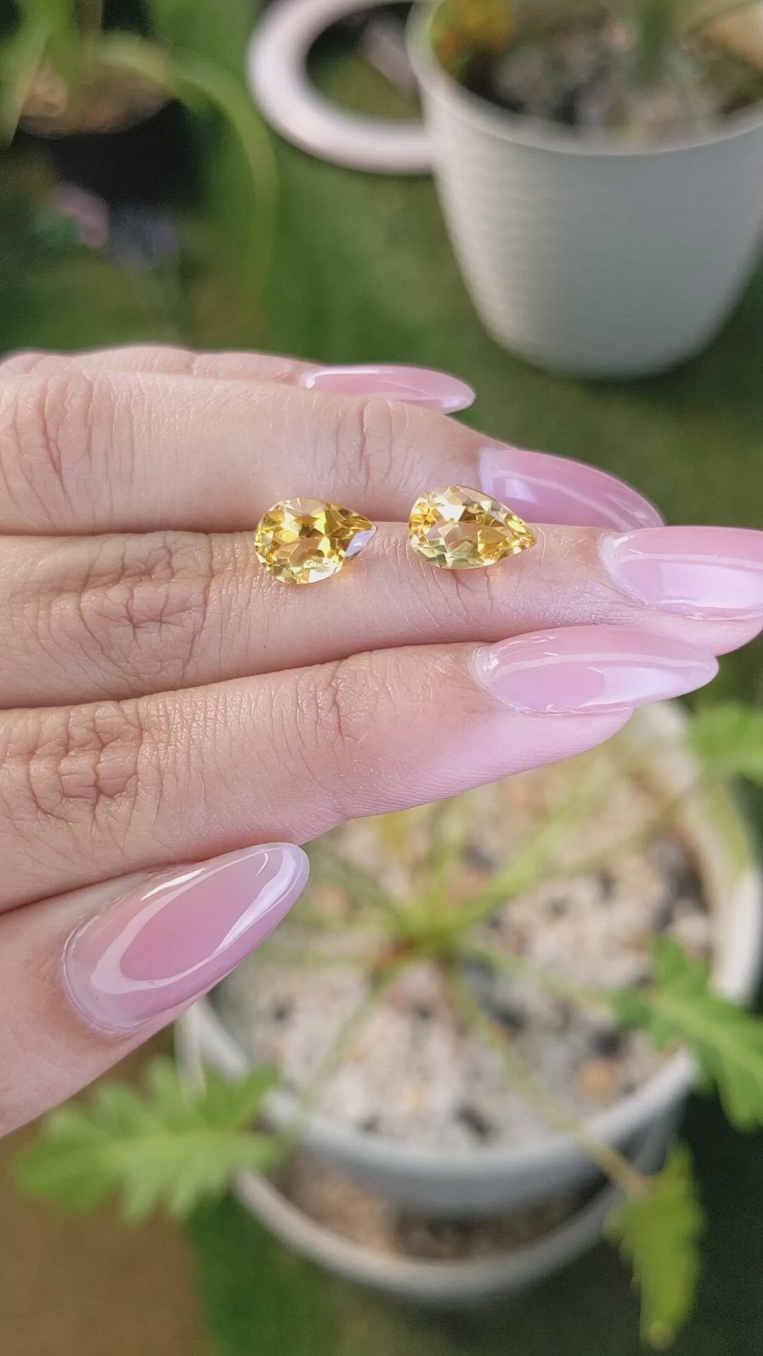 3.77&nbsp;Ct.Tw.Total Carat Weight Citrine Pair from Brazil Size Video