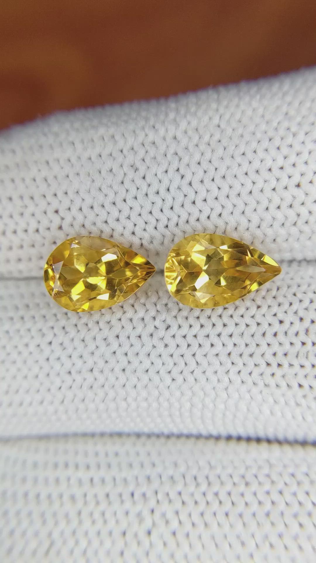 3.77&nbsp;Ct.Tw.Total Carat Weight Citrine Pair from Brazil Size Video