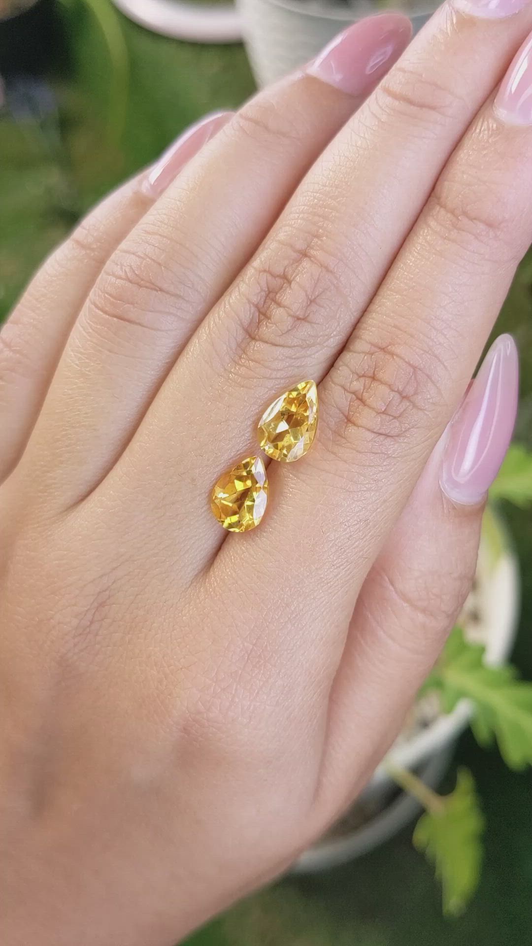 3.77&nbsp;Ct.Tw.Total Carat Weight Citrine Pair from Brazil Size Video