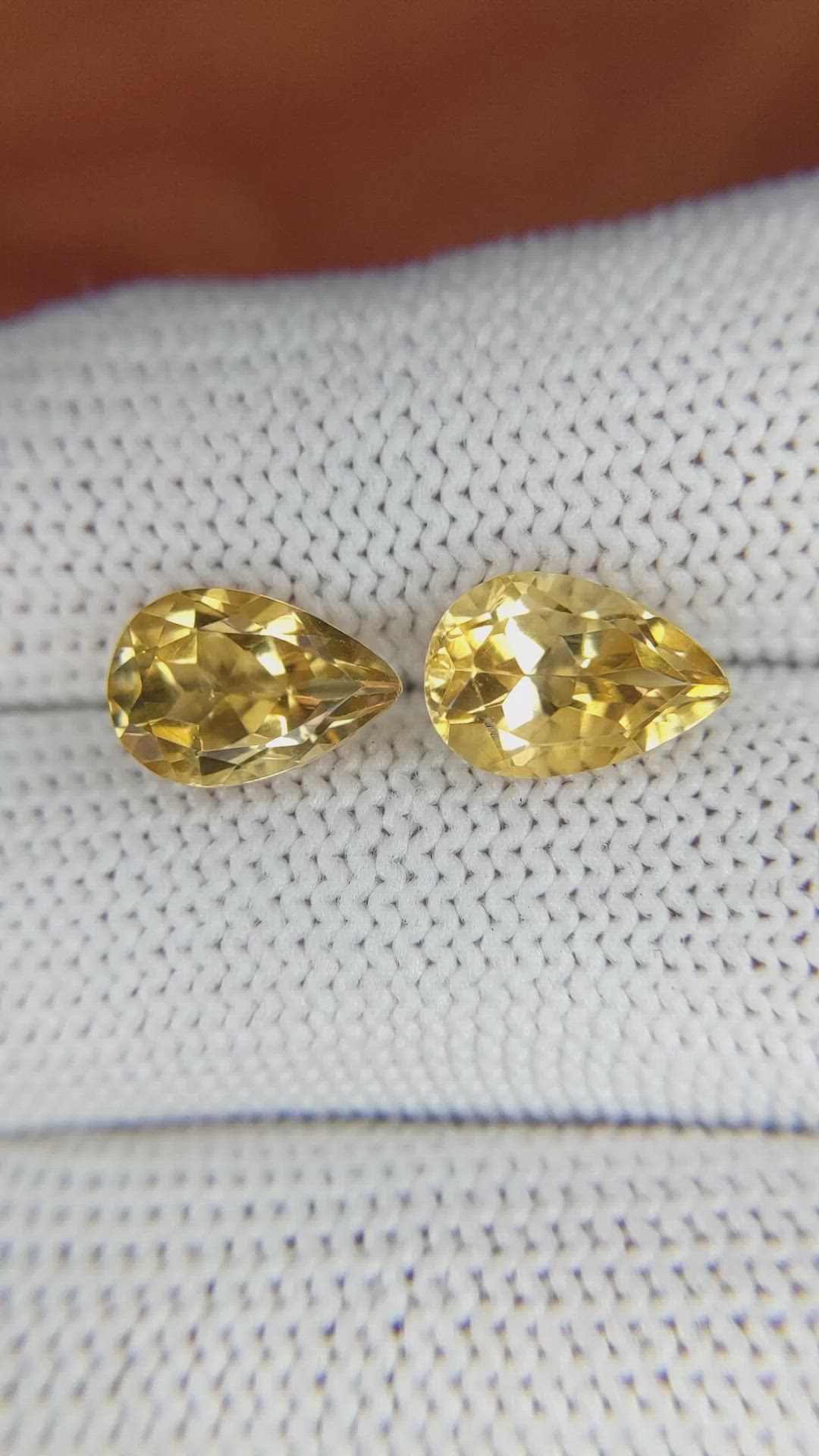 4.17&nbsp;Ct.Tw.Total Carat Weight Citrine Pair from Brazil Size Video