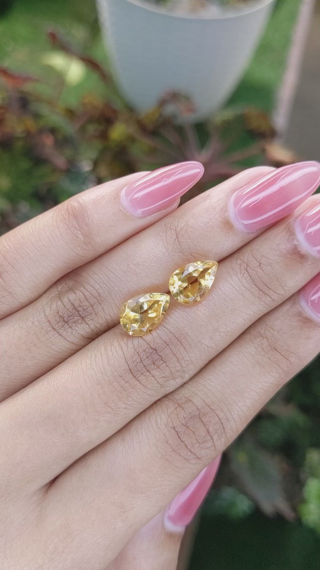 4.17&nbsp;Ct.Tw.Total Carat Weight Citrine Pair from Brazil Size Video