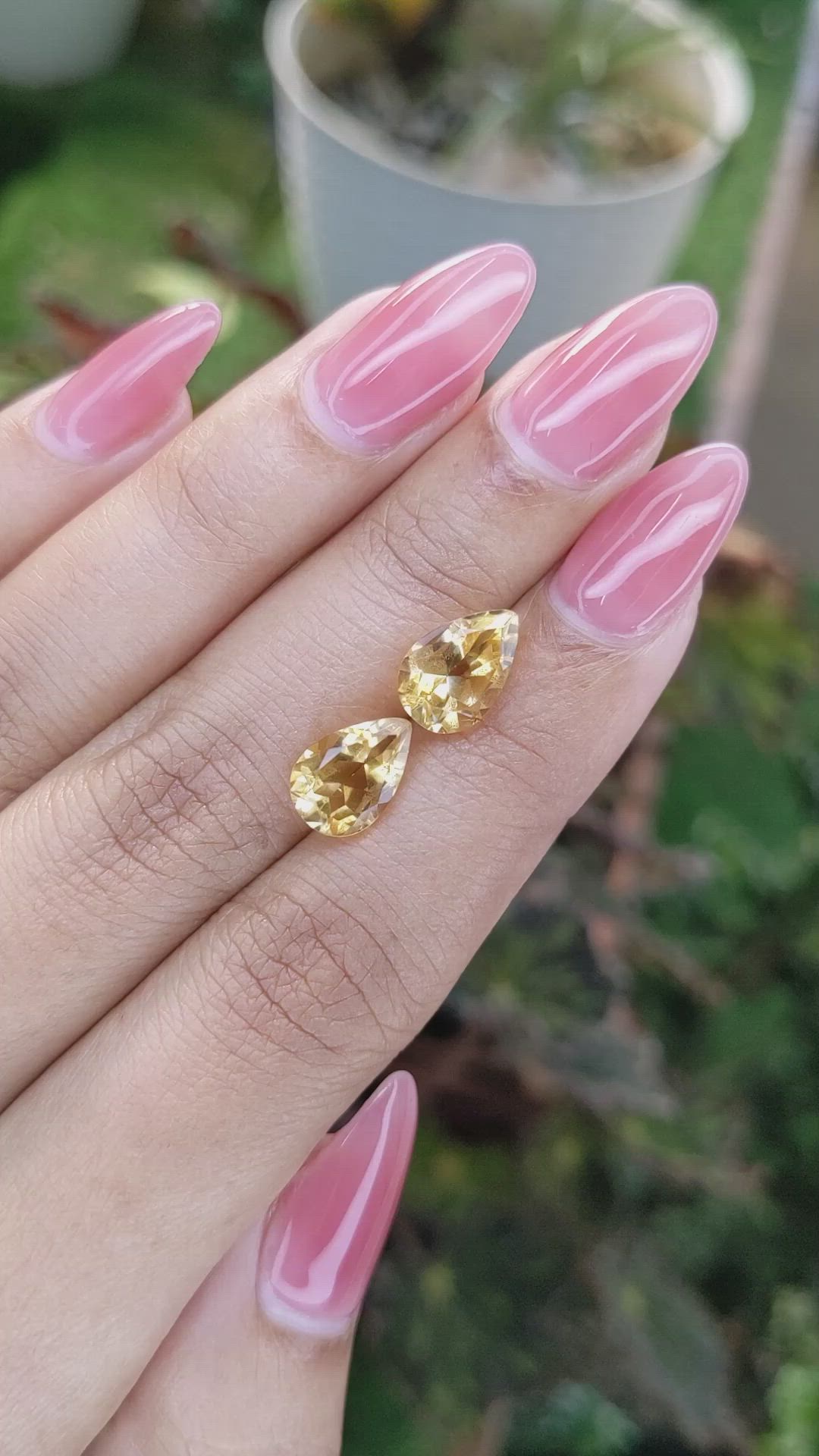 4.17&nbsp;Ct.Tw.Total Carat Weight Citrine Pair from Brazil Size Video