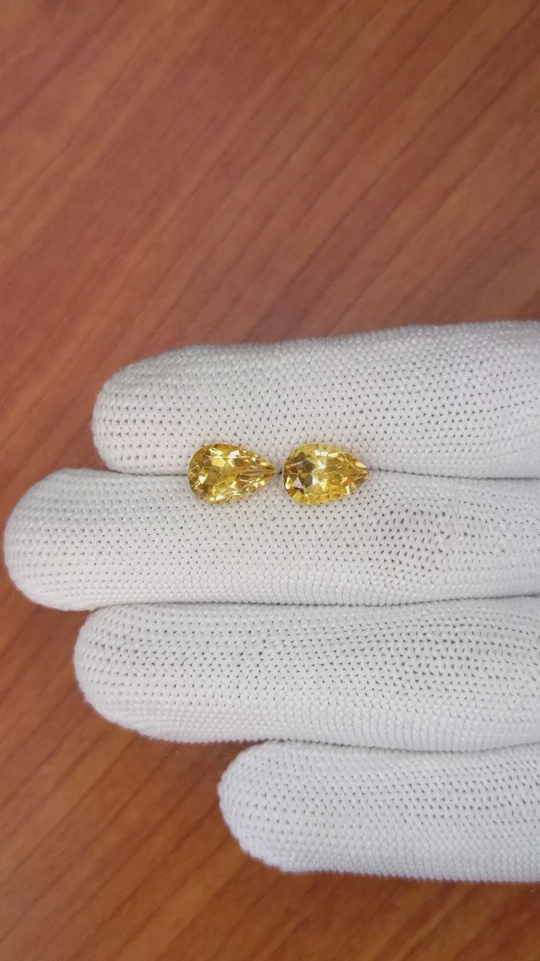 4.17&nbsp;Ct.Tw.Total Carat Weight Citrine Pair from Brazil Size Video