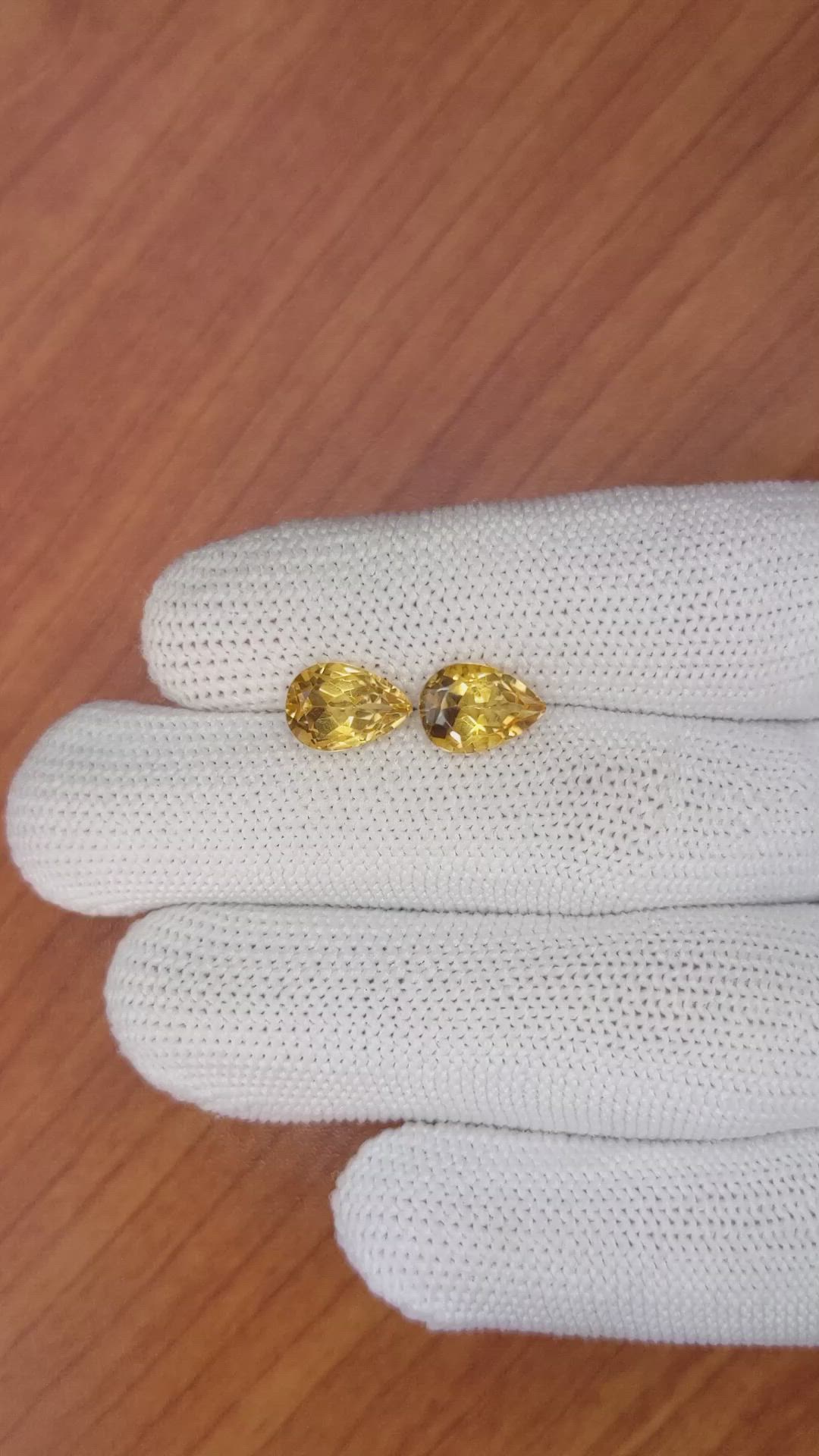 3.95&nbsp;Ct.Tw.Total Carat Weight Citrine Pair from Brazil Size Video