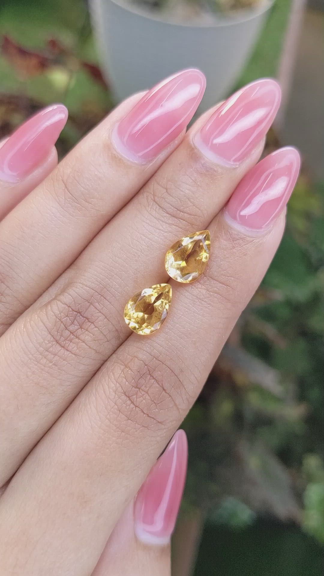 3.95&nbsp;Ct.Tw.Total Carat Weight Citrine Pair from Brazil Size Video