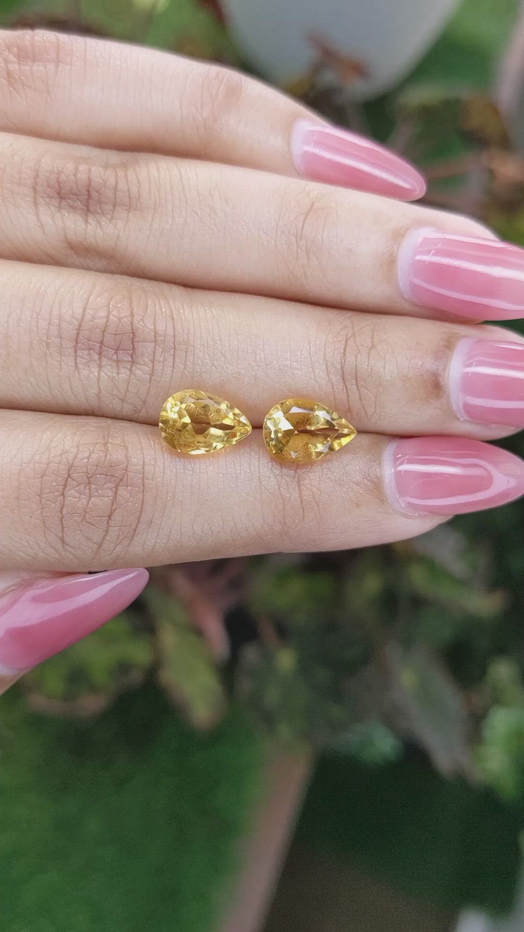 3.95&nbsp;Ct.Tw.Total Carat Weight Citrine Pair from Brazil Size Video