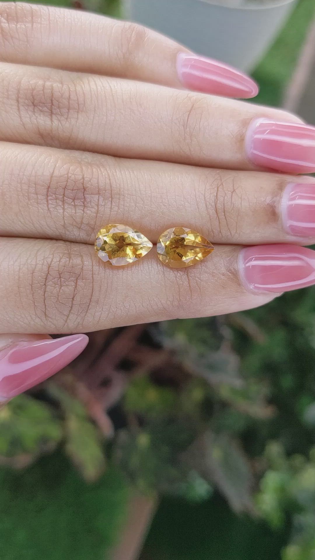 3.84&nbsp;Ct.Tw.Total Carat Weight Citrine Pair from Brazil Size Video