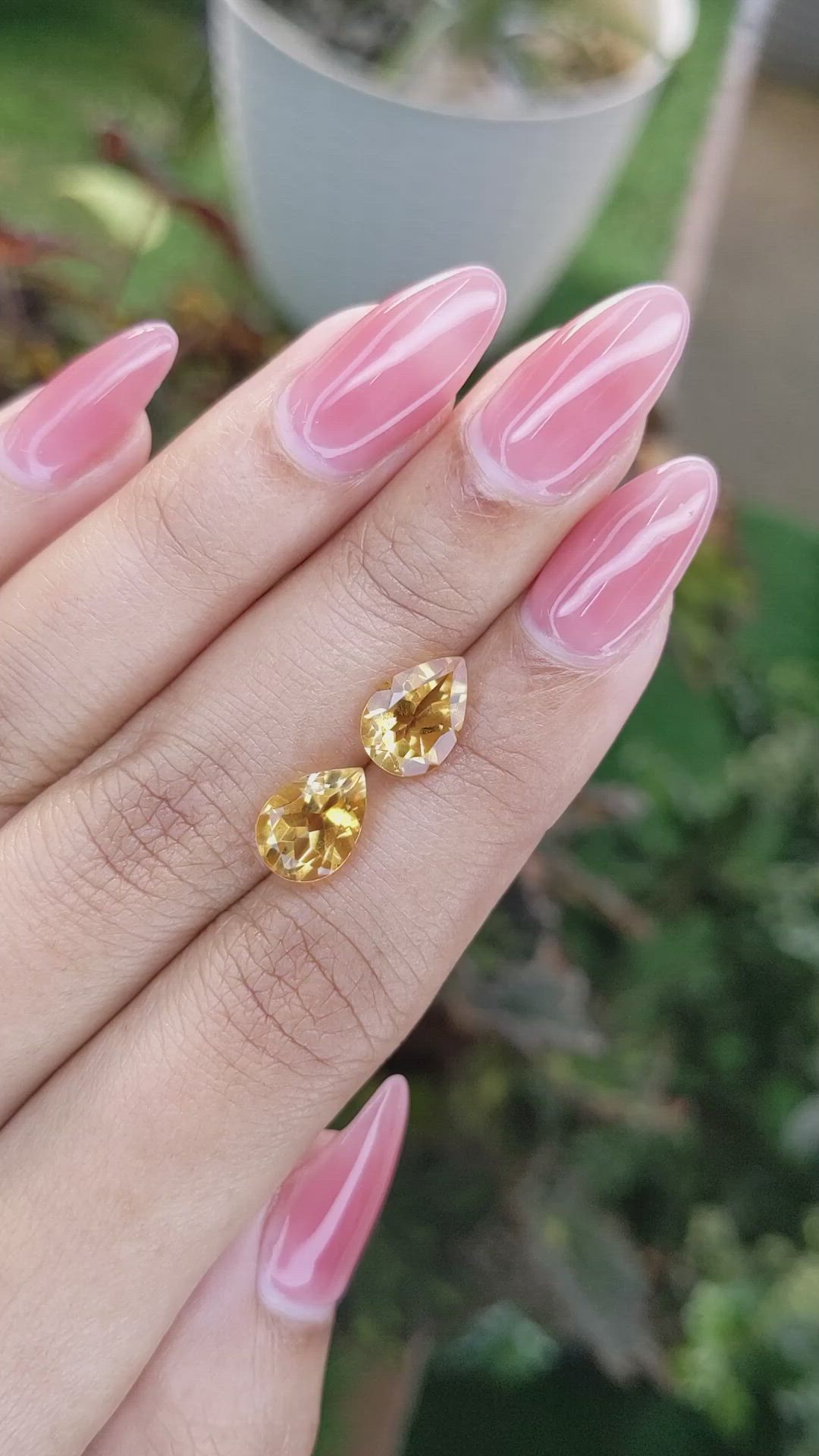 3.84&nbsp;Ct.Tw.Total Carat Weight Citrine Pair from Brazil Size Video