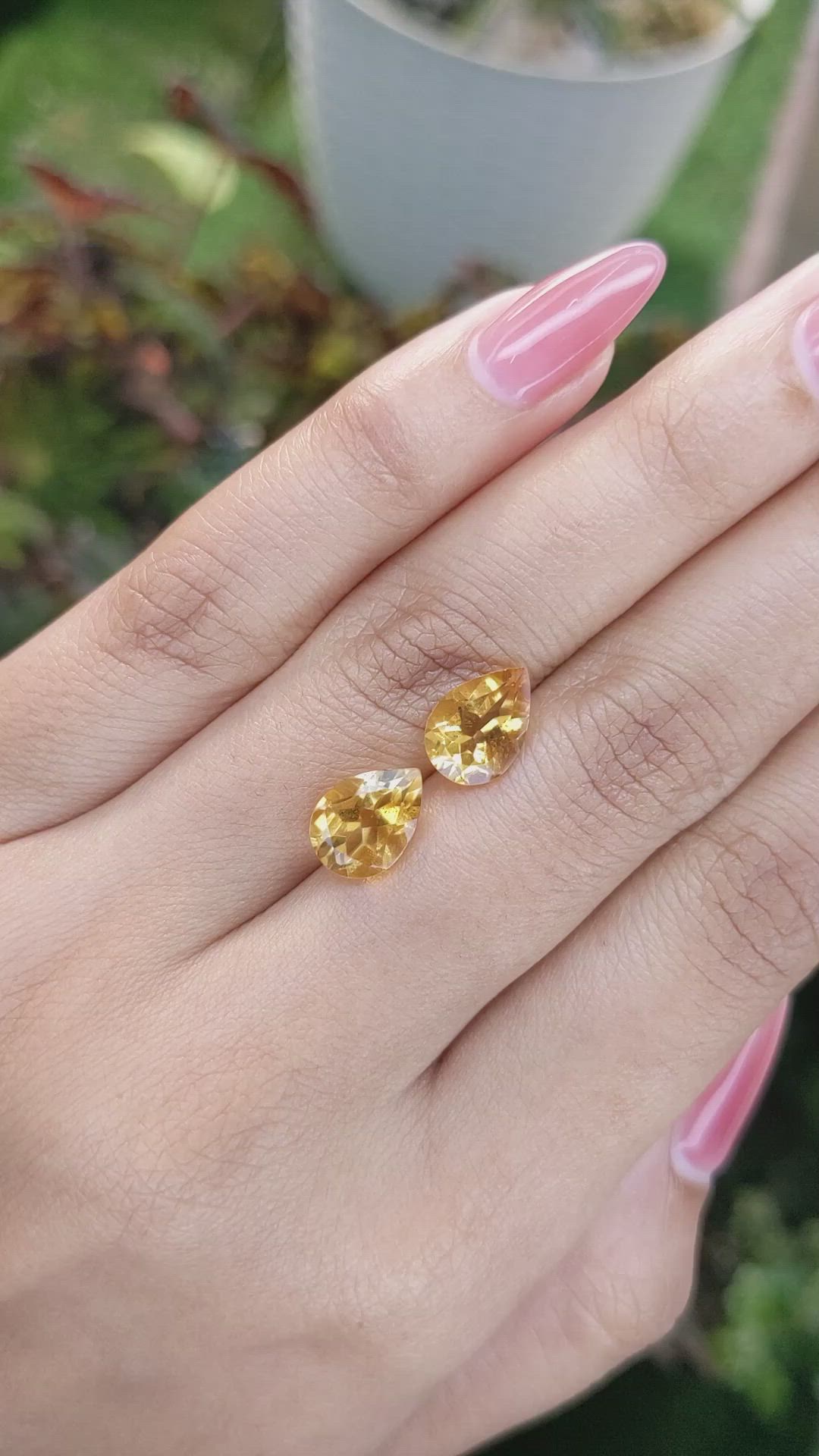 3.84&nbsp;Ct.Tw.Total Carat Weight Citrine Pair from Brazil Size Video