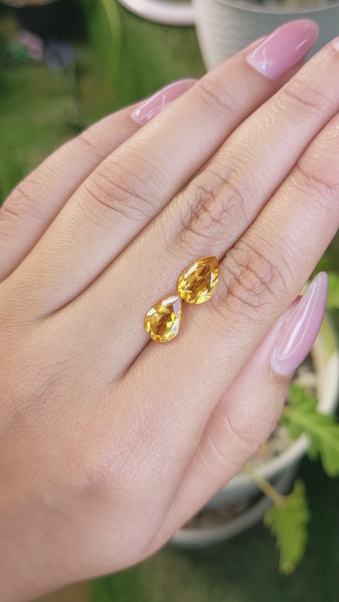 3.32&nbsp;Ct.Tw.Total Carat Weight Citrine Pair from Brazil Size Video