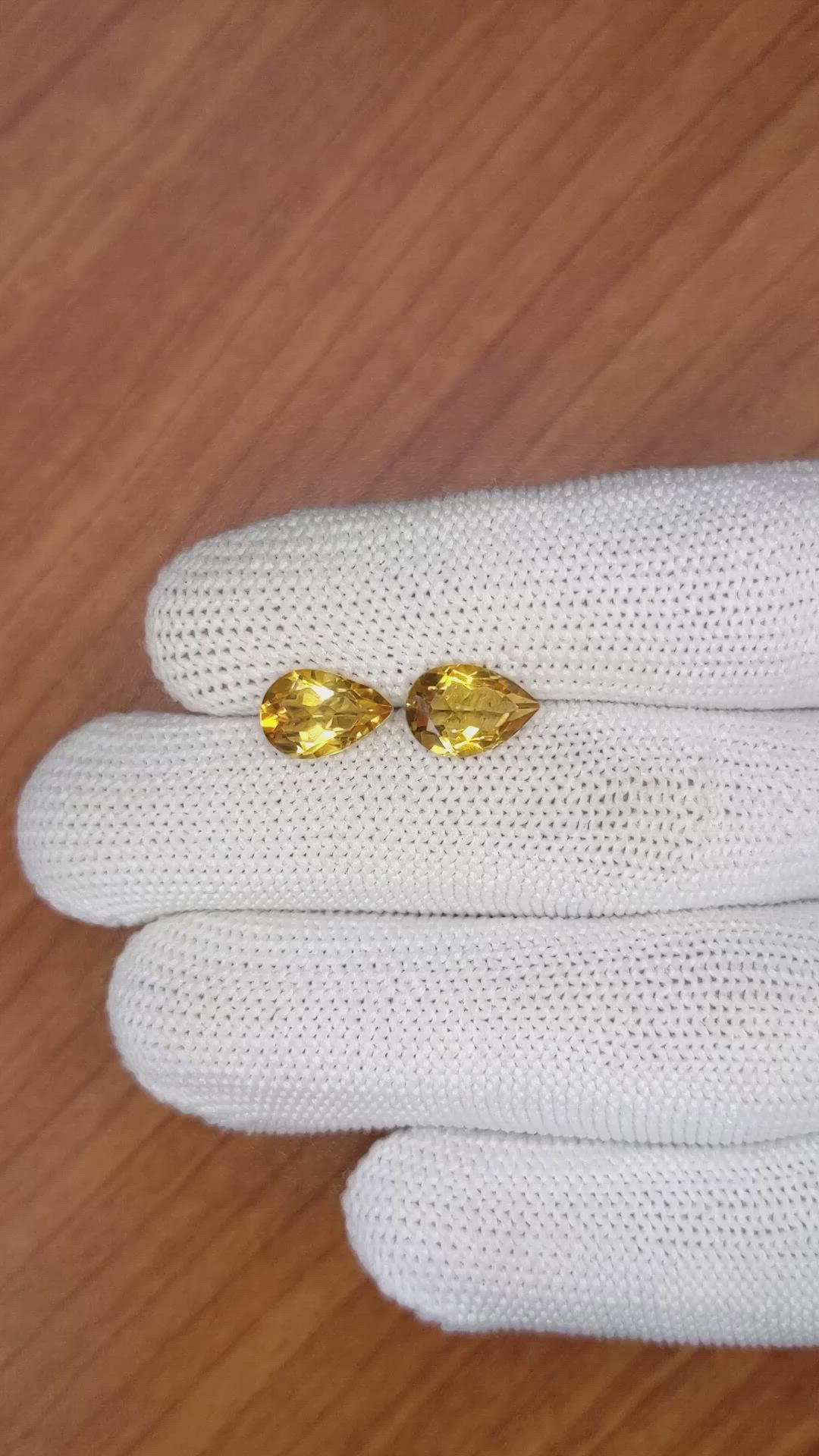 3.32&nbsp;Ct.Tw.Total Carat Weight Citrine Pair from Brazil Size Video
