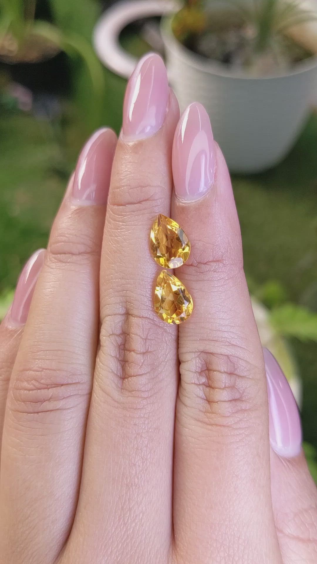 3.32&nbsp;Ct.Tw.Total Carat Weight Citrine Pair from Brazil Size Video