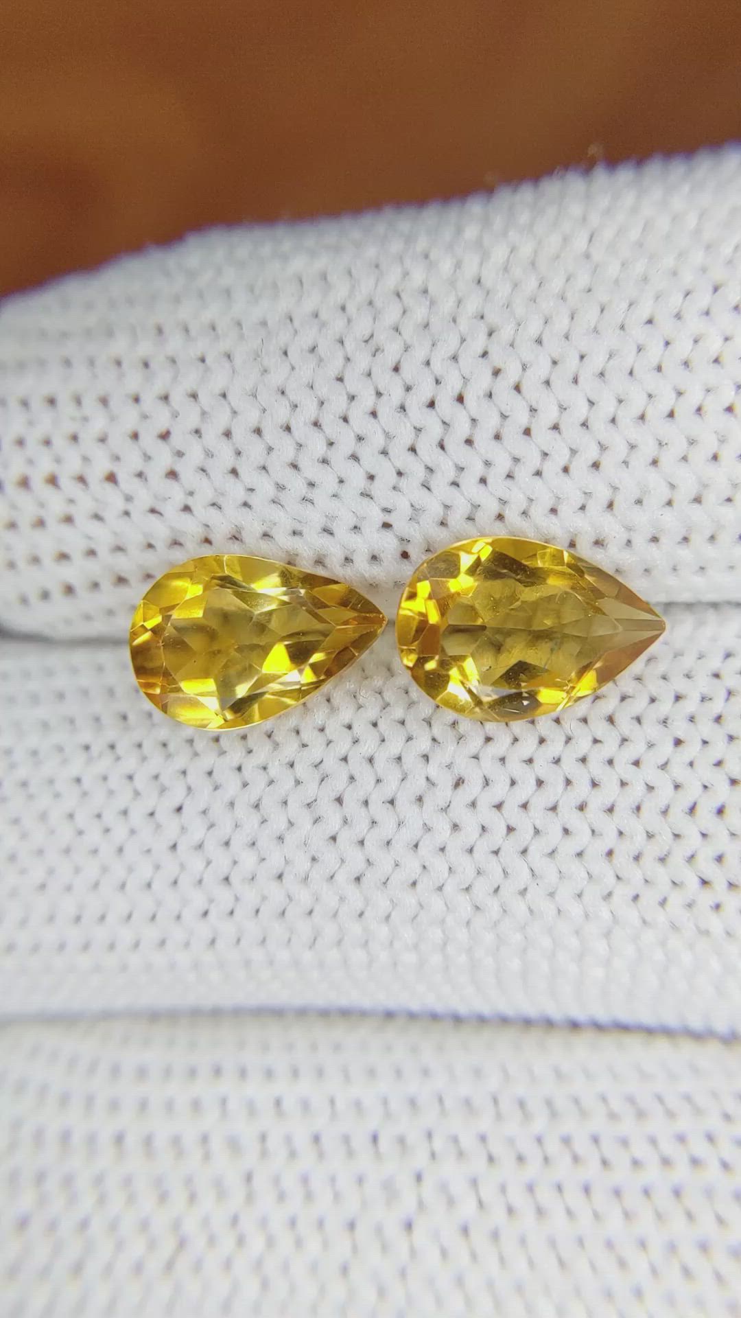 3.32&nbsp;Ct.Tw.Total Carat Weight Citrine Pair from Brazil Size Video