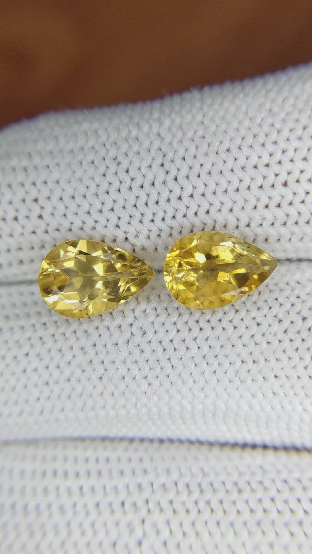 3.84&nbsp;Ct.Tw.Total Carat Weight Citrine Pair from Brazil Size Video