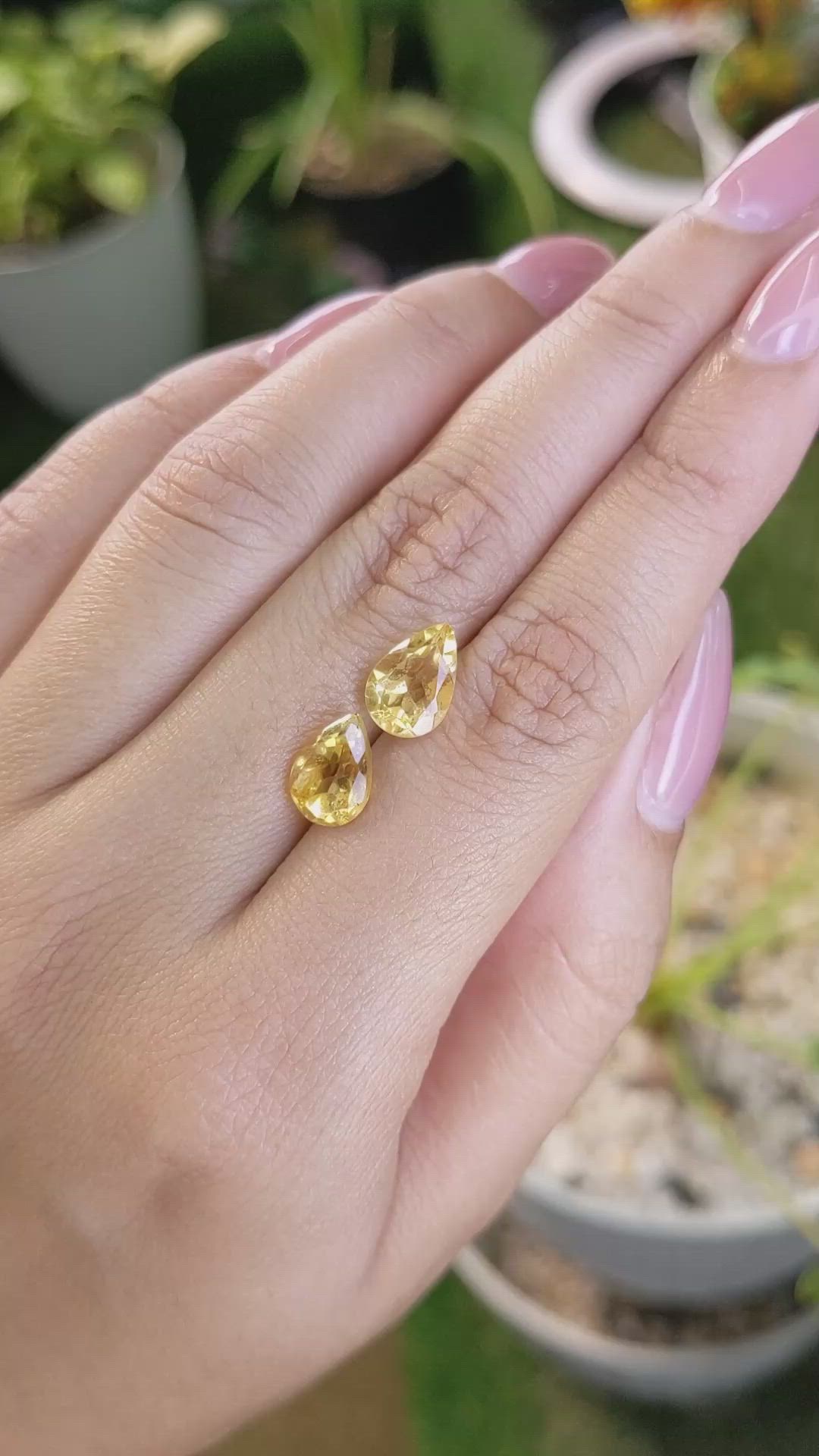 3.84&nbsp;Ct.Tw.Total Carat Weight Citrine Pair from Brazil Size Video