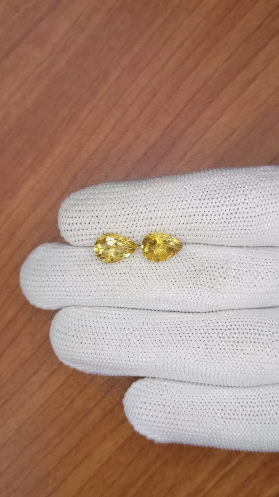 3.84&nbsp;Ct.Tw.Total Carat Weight Citrine Pair from Brazil Size Video