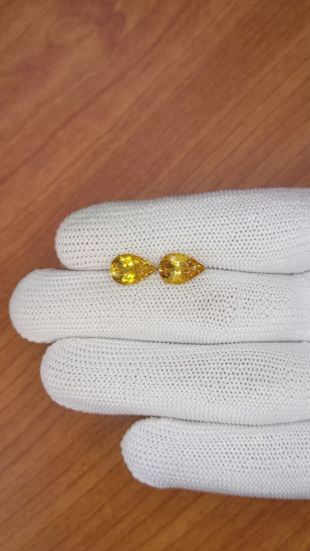 3.36&nbsp;Ct.Tw.Total Carat Weight Citrine Pair from Brazil Size Video